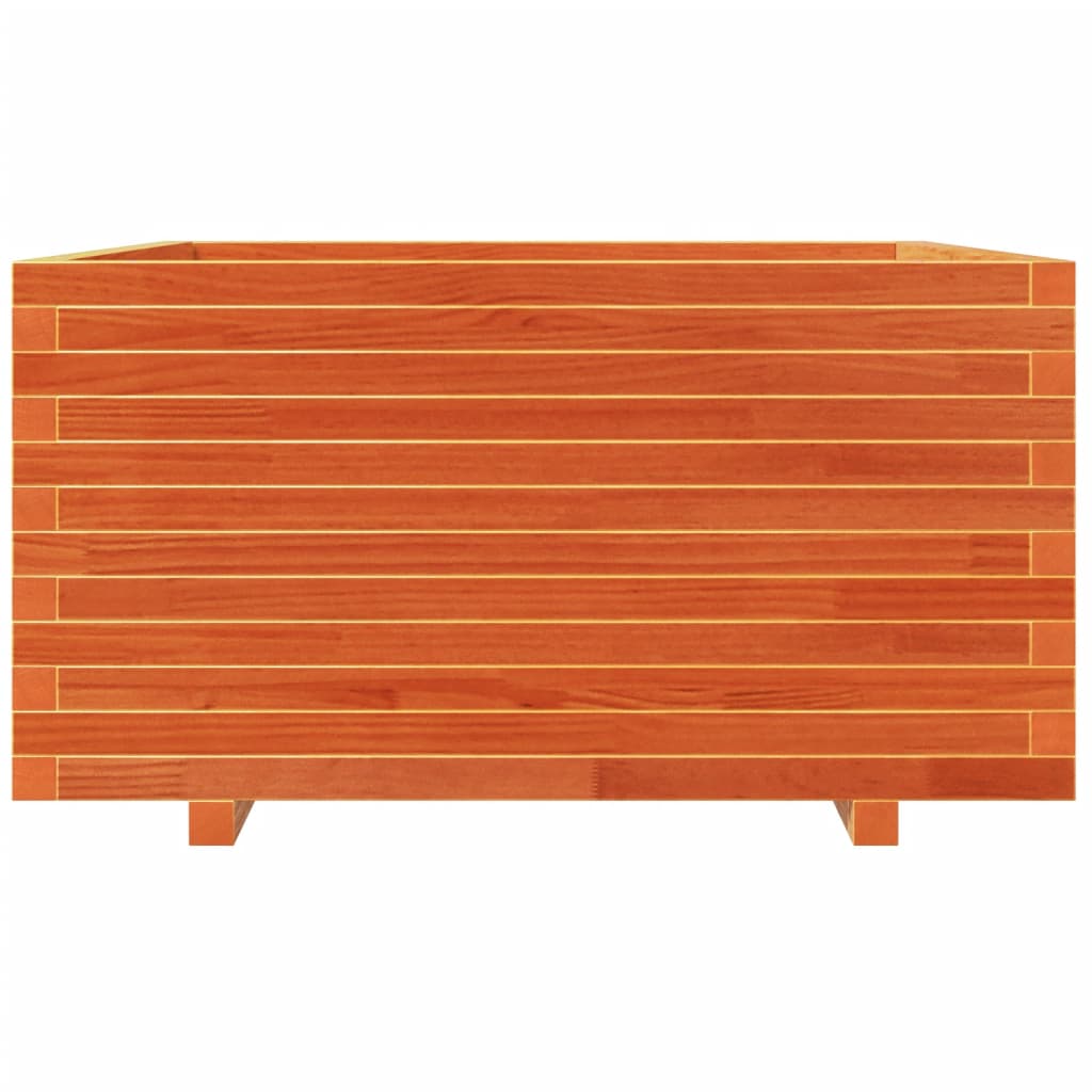 Garden Planter Wax Brown 90x90x49.5 cm Solid Wood Pine