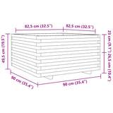 Garden Planter 90x90x49.5 cm Impregnated Wood Pine