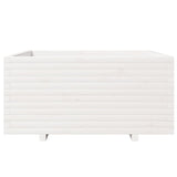 Garden Planter White 100x100x49.5 cm Solid Wood Pine
