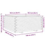 Garden Planter White 100x100x49.5 cm Solid Wood Pine