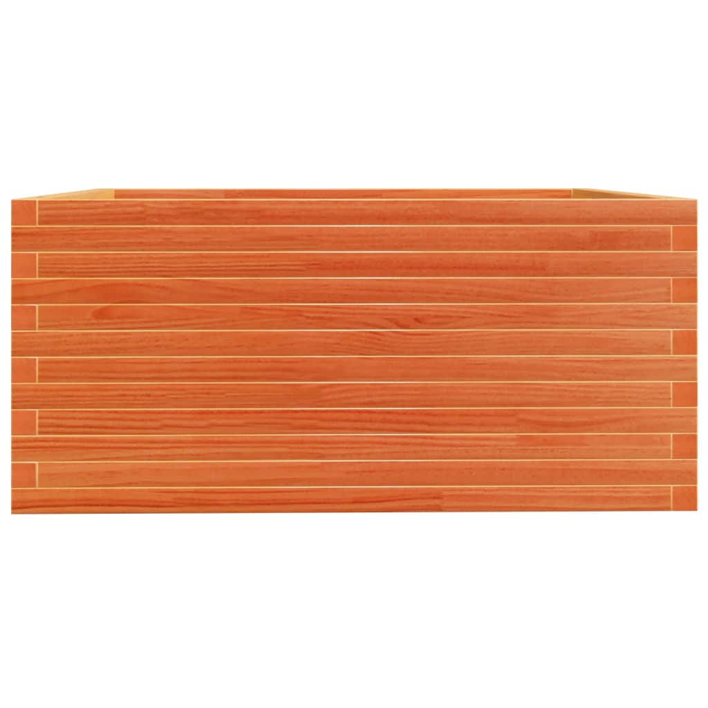 Garden Planter Wax Brown 100x100x49.5 cm Solid Wood Pine