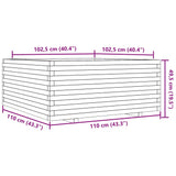 Garden Planter 110x110x49.5 cm Solid Wood Pine