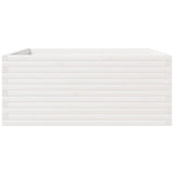 Garden Planter White 110x110x49.5 cm Solid Wood Pine
