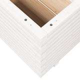 Garden Planter White 110x110x49.5 cm Solid Wood Pine