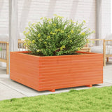 Garden Planter Wax Brown 110x110x49.5 cm Solid Wood Pine