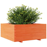 Garden Planter Wax Brown 110x110x49.5 cm Solid Wood Pine