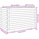 Garden Planter White 70x40x49.5 cm Solid Wood Pine