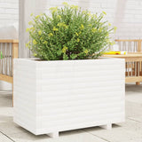 Garden Planter White 70x40x49.5 cm Solid Wood Pine