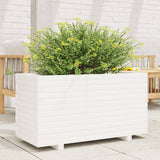 Garden Planter White 90x40x49.5 cm Solid Wood Pine