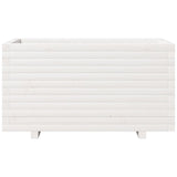 Garden Planter White 90x40x49.5 cm Solid Wood Pine
