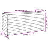 Garden Planter Wax Brown 110x40x49.5 cm Solid Wood Pine