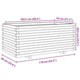 Garden Planter 110x60x49.5 cm Solid Wood Pine