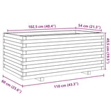 Garden Planter Wax Brown 110x60x49.5 cm Solid Wood Pine