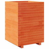 Garden Planter Wax Brown 50x50x72.5 cm Solid Wood Pine