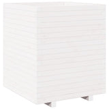Garden Planter White 60x60x72.5 cm Solid Wood Pine