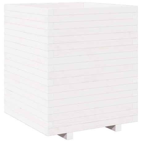 Garden Planter White 60x60x72.5 cm Solid Wood Pine