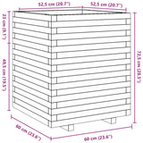 Garden Planter White 60x60x72.5 cm Solid Wood Pine