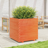 Garden Planter Wax Brown 70x70x72.5 cm Solid Wood Pine