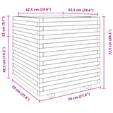 Garden Planter Wax Brown 70x70x72.5 cm Solid Wood Pine