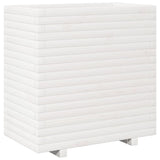 Garden Planter White 70x40x72.5 cm Solid Wood Pine
