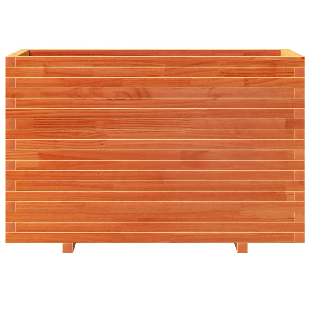 Garden Planter Wax Brown 110x40x72.5 cm Solid Wood Pine