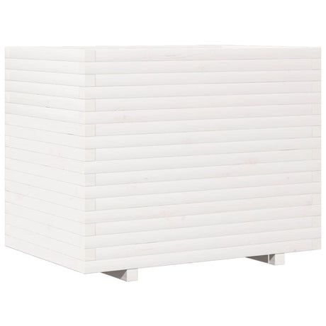 Garden Planter White 90x60x72.5 cm Solid Wood Pine