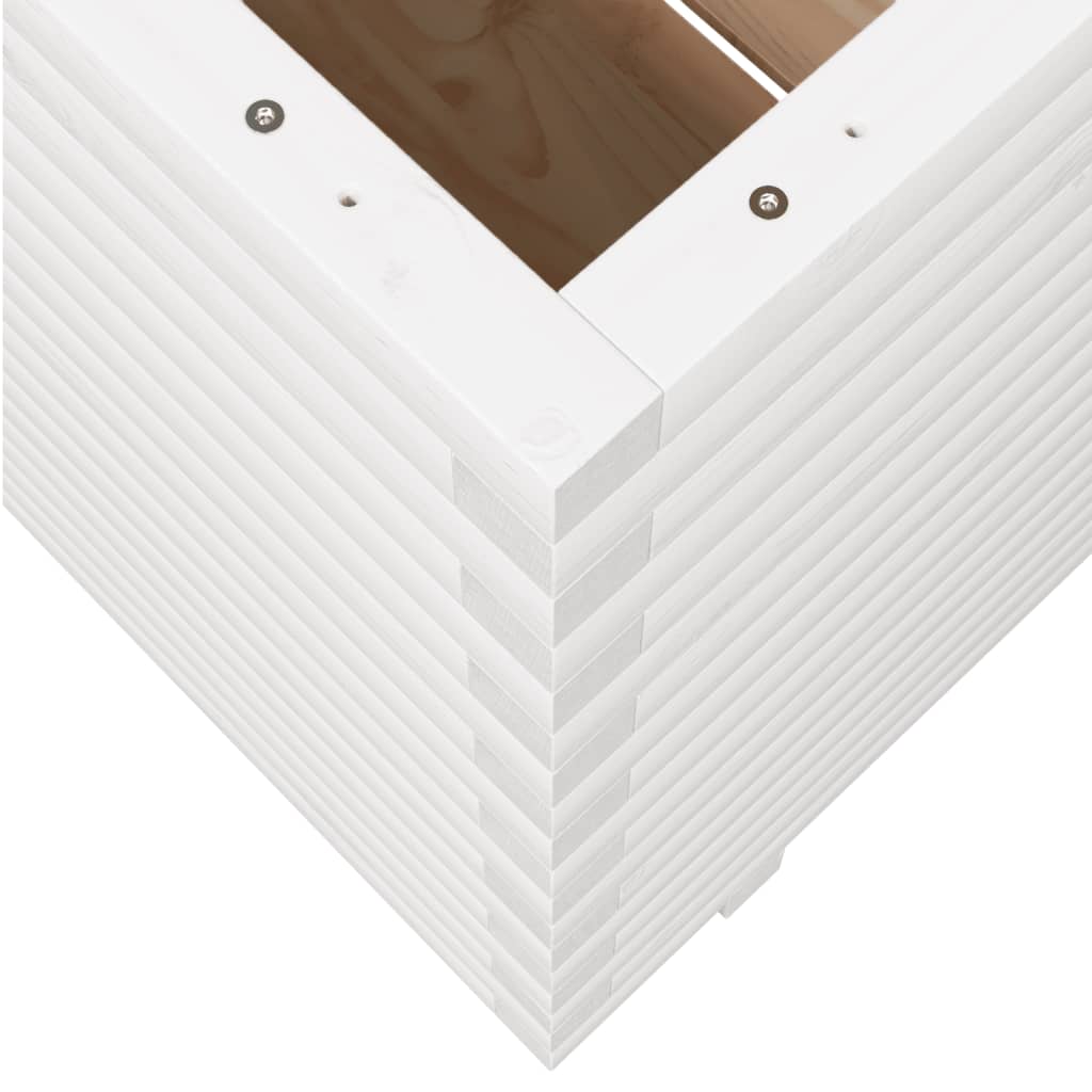 Garden Planter White 70x70x72 cm Solid Wood Pine
