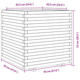 Garden Planter White 70x70x72 cm Solid Wood Pine