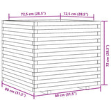Garden Planter White 80x80x72 cm Solid Wood Pine