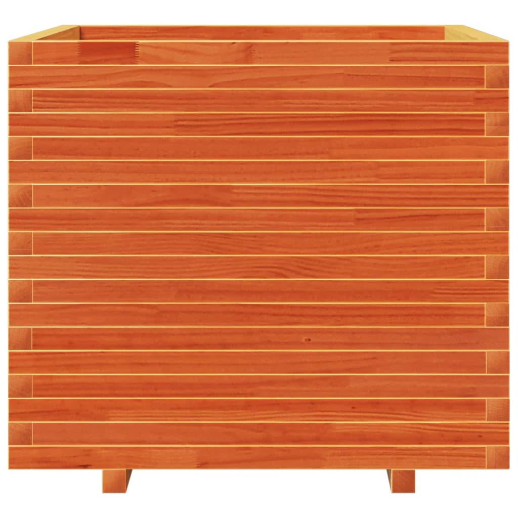 Garden Planter Wax Brown 80x80x72 cm Solid Wood Pine