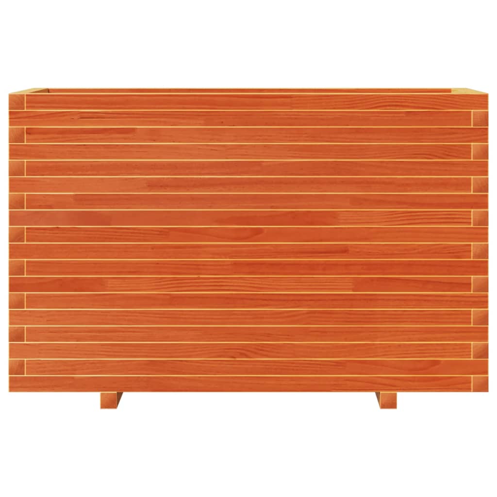 Garden Planter Wax Brown 110x40x72 cm Solid Wood Pine