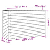 Garden Planter Wax Brown 110x40x72 cm Solid Wood Pine