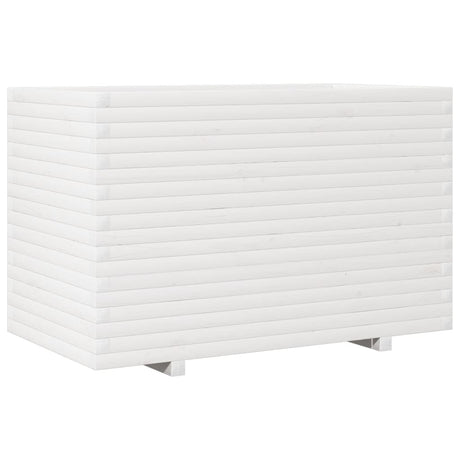 Garden Planter White 110x60x72 cm Solid Wood Pine