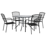 Stackable Garden Chair Set 5 pcs Anthracite Powder-coated Steel