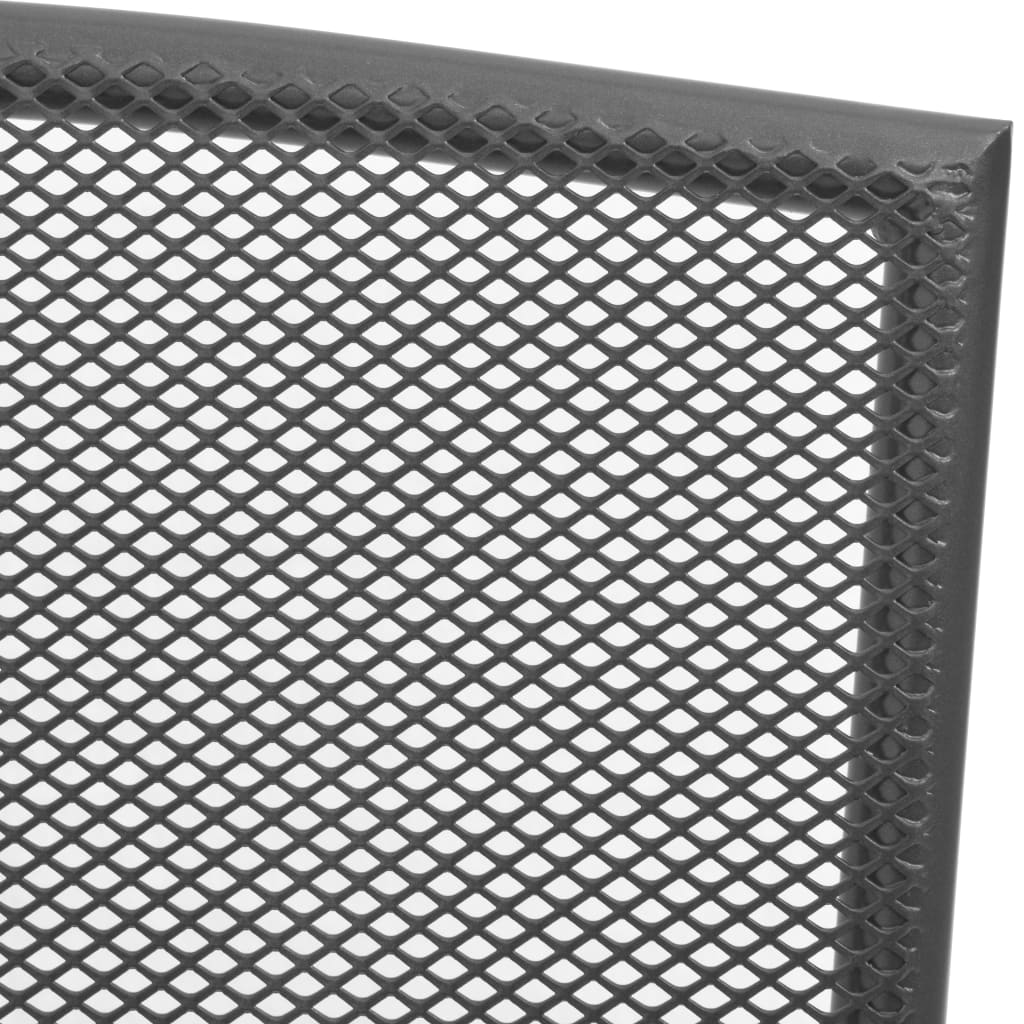 Stackable Garden Chair Set 7 pcs Anthracite Powder-coated Steel