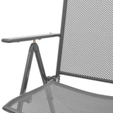 Reclining Garden Chair Set 3 pcs Anthracite Powder-coated Steel