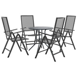 Reclining Garden Chair Set 5 pcs Anthracite Powder-coated Steel