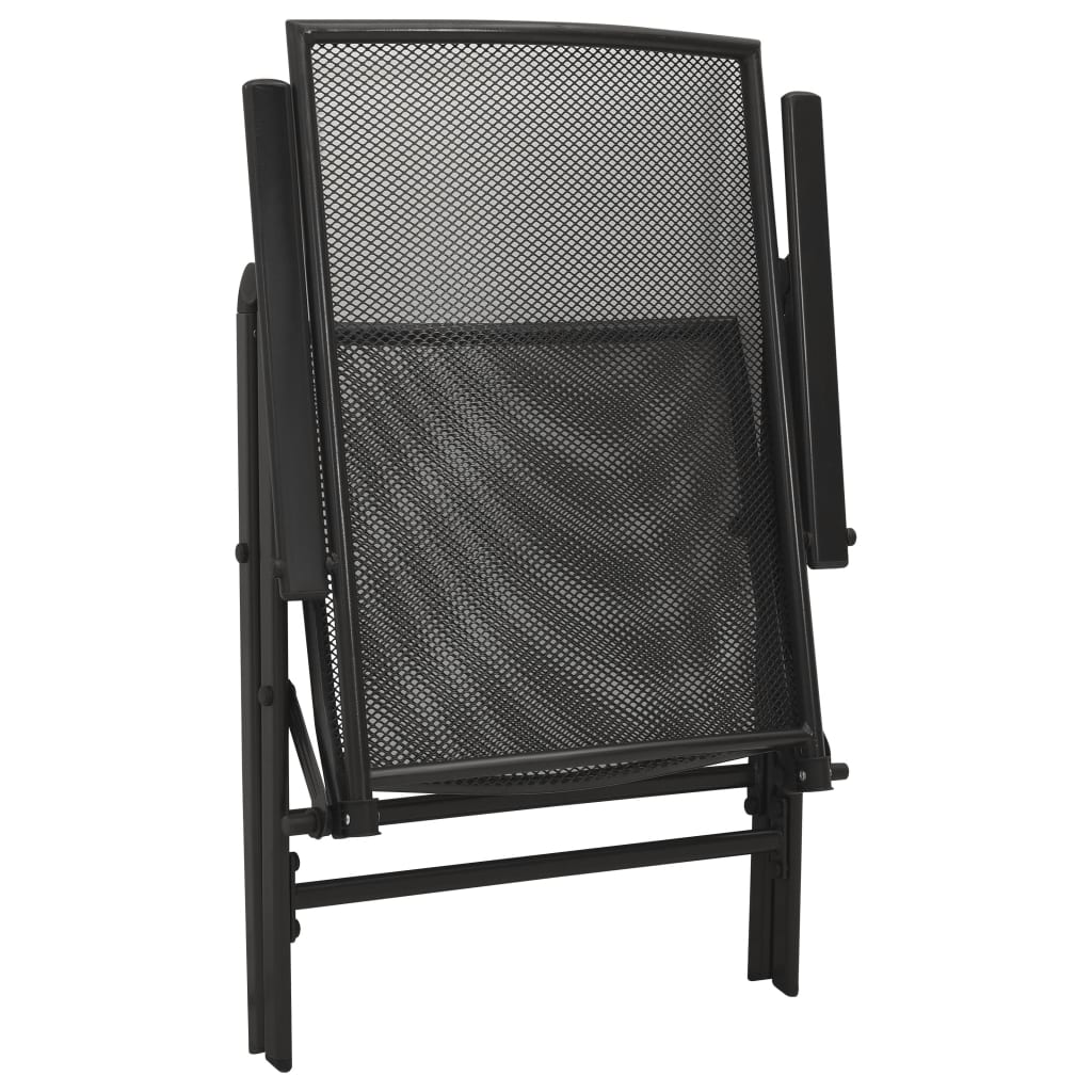 Reclining Garden Chair Set 5 pcs Anthracite Powder-coated Steel