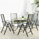 Reclining Garden Chair Set 5 pcs Anthracite Powder-coated Steel