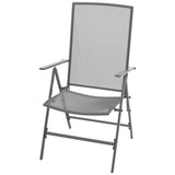 Reclining Garden Chair Set 7 pcs Anthracite Powder-coated Steel