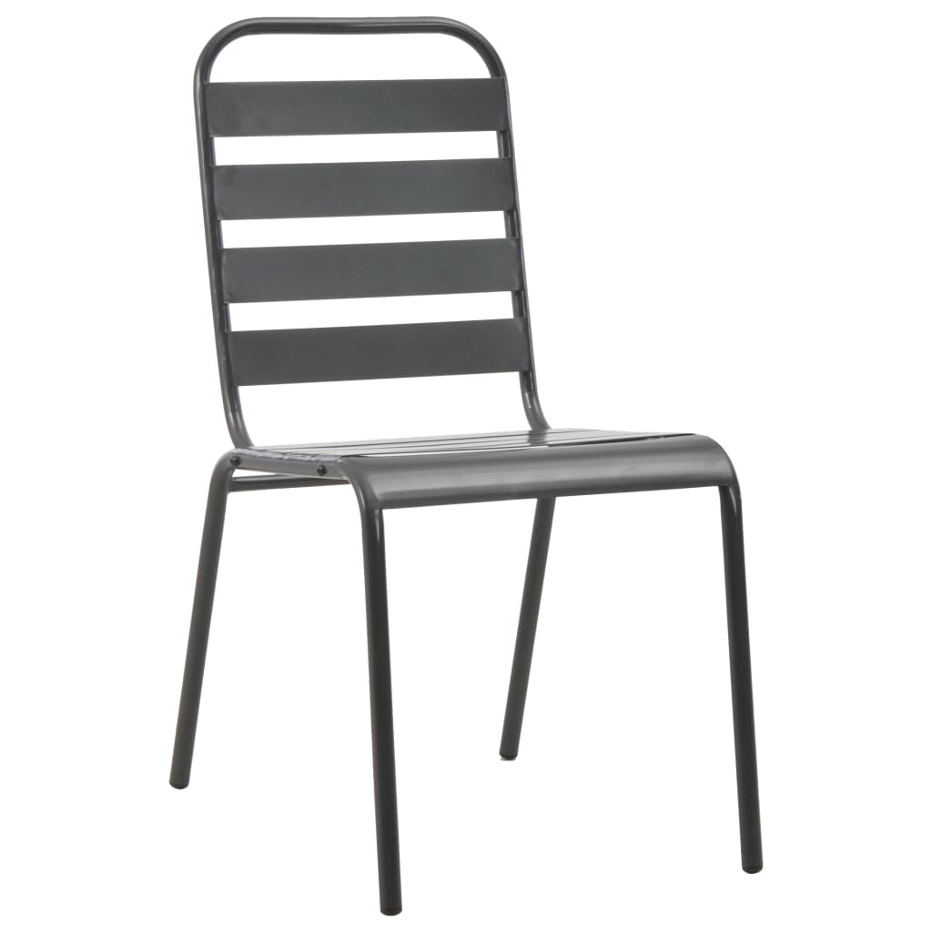 Stackable Garden Chair Set 3 pcs Anthracite Powder-coated Steel