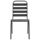 Stackable Garden Chair Set 3 pcs Anthracite Powder-coated Steel