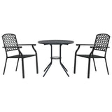 Stackable Garden Chair Set 3 pcs Anthracite Powder-coated Steel