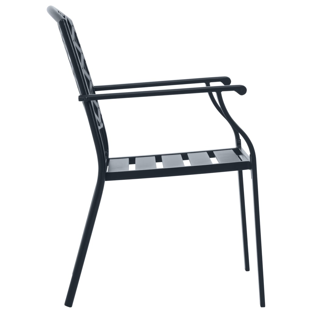 Stackable Garden Chair Set 3 pcs Anthracite Powder-coated Steel