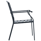 Stackable Garden Chair Set 3 pcs Anthracite Powder-coated Steel