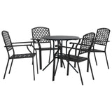 Stackable Garden Chair Set 5 pcs Anthracite Powder-coated Steel