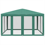 Party Tent with 8 Mesh Sidewalls Green 4x4 m HDPE