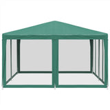 Party Tent with 8 Mesh Sidewalls Green 4x4 m HDPE