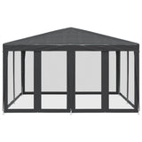 Party Tent with 8 Mesh Sidewalls Anthracite 4x4 m HDPE