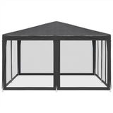 Party Tent with 8 Mesh Sidewalls Anthracite 4x4 m HDPE